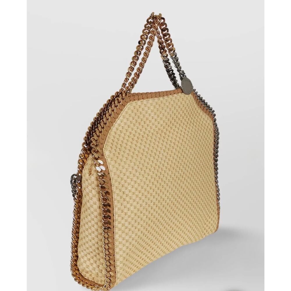 Stella McCartney 3 Triple chain Tote Eco Woven Raffia XL Bag Purse - Picture 2 of 11